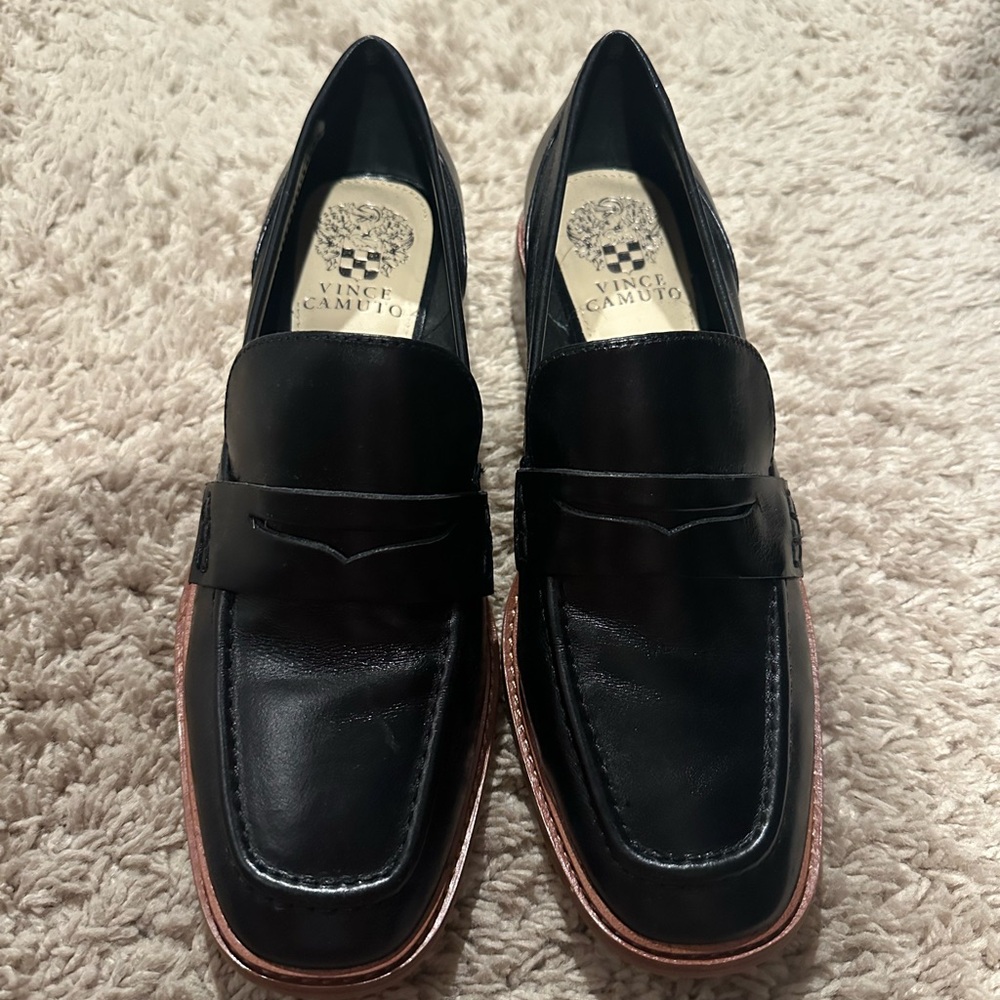 Vince Camuto Women’s Black Leather Loafers